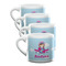 Airplane & Girl Pilot Double Shot Espresso Mugs - Set of 4 Front