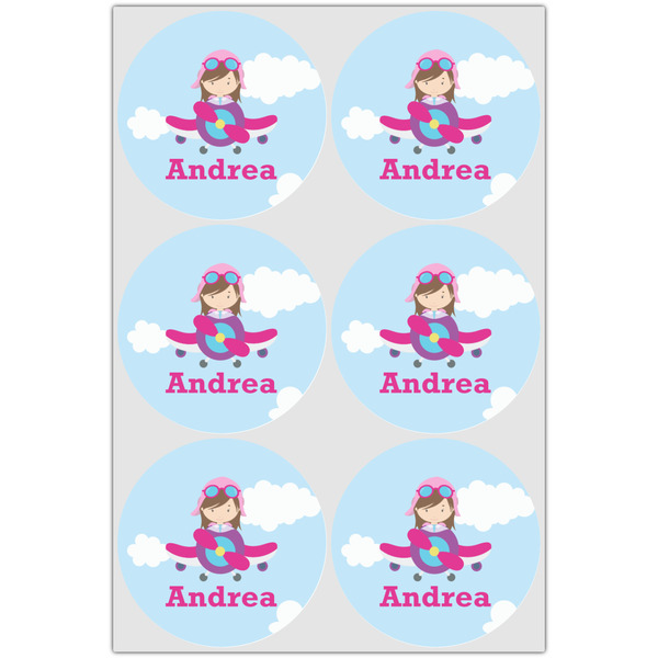 Airplane & Girl Pilot Drink Topper - Large - Set of 6