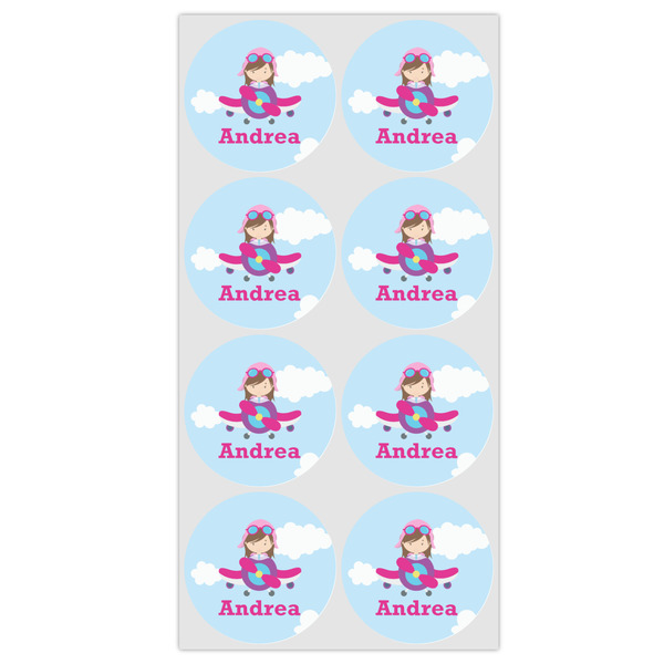 Airplane & Girl Pilot Drink Topper - Medium - Set of 12