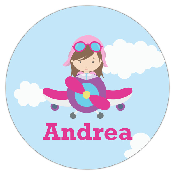 Airplane & Girl Pilot Drink Topper - XLarge - Single