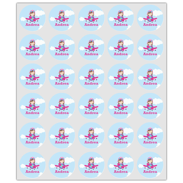 Airplane & Girl Pilot Drink Topper - XSmall - Set of 30