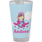Airplane & Girl Pilot Pint Glass - Full Color - Front View