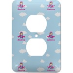 Airplane & Girl Pilot Electric Outlet Plate (Personalized)