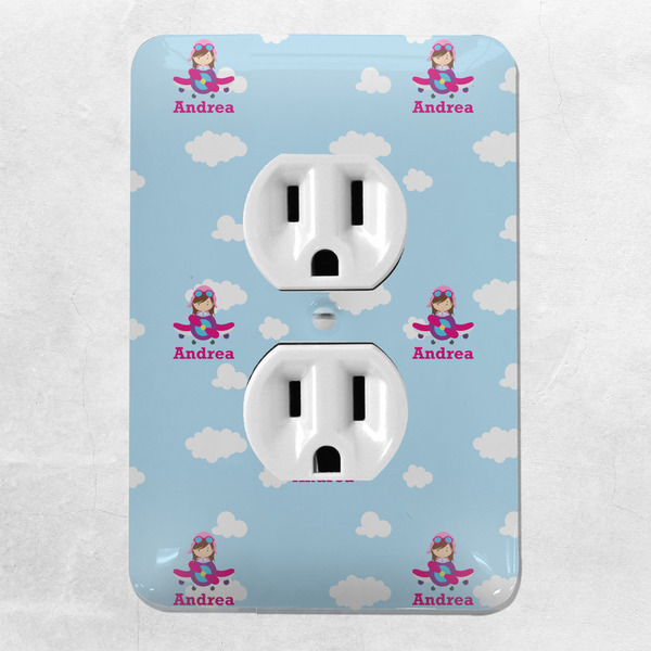 Airplane & Girl Pilot Electric Outlet Plate - LIFESTYLE