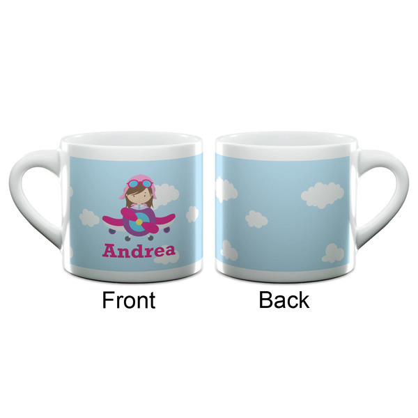Airplane & Girl Pilot Espresso Cup - 6oz (Double Shot) (APPROVAL)