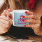 Airplane & Girl Pilot Espresso Cup - 6oz (Double Shot) LIFESTYLE (Woman hands cropped)