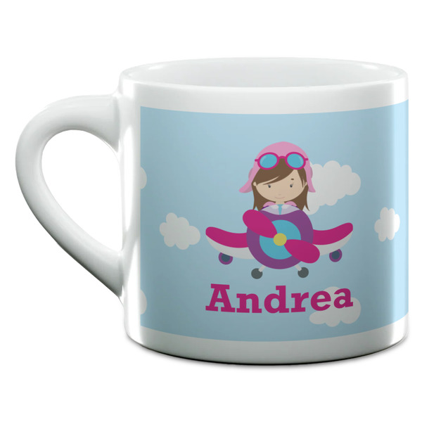 Airplane & Girl Pilot Espresso Cup - 6oz (Double Shot) (MAIN)