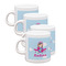 Airplane & Girl Pilot Espresso Cup Group of Four Front