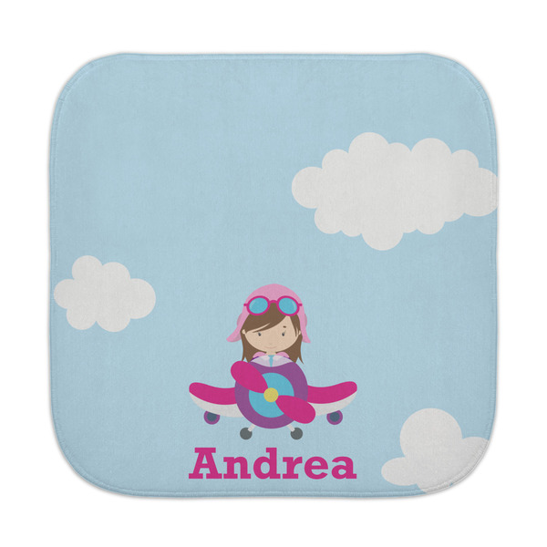 Custom Airplane & Girl Pilot Face Towel (Personalized)