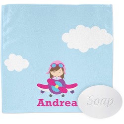 Airplane & Girl Pilot Washcloth (Personalized)
