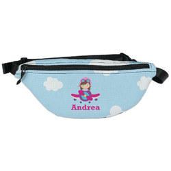 Airplane & Girl Pilot Fanny Pack - Classic Style (Personalized)