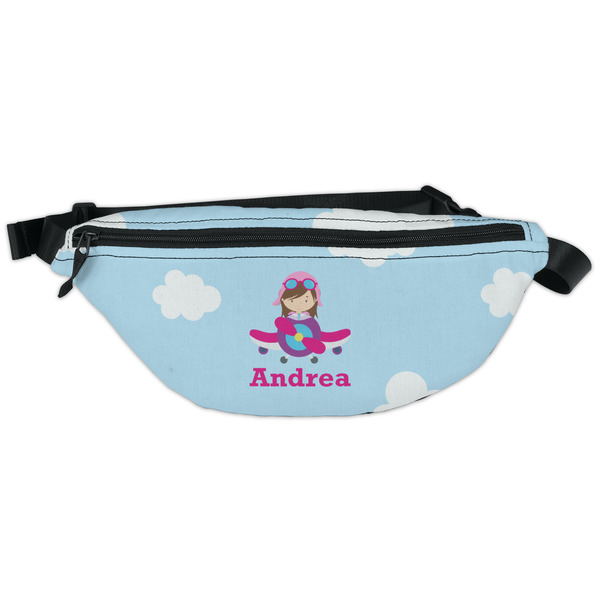 Custom Airplane & Girl Pilot Fanny Pack - Classic Style (Personalized)