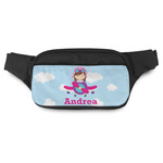 Airplane & Girl Pilot Fanny Pack - Modern Style (Personalized)