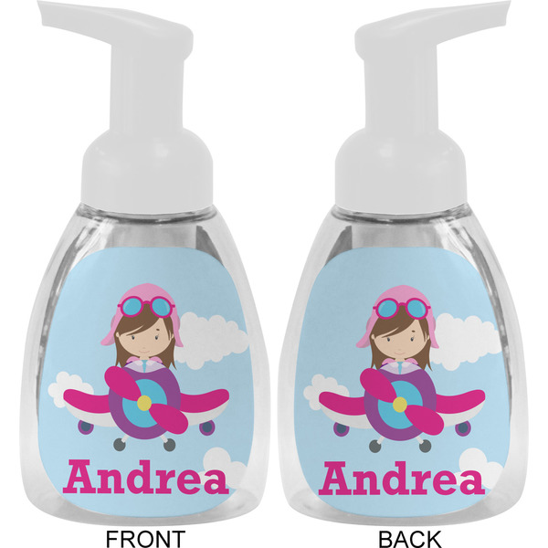 Airplane & Girl Pilot Foam Soap Bottle Approval - White