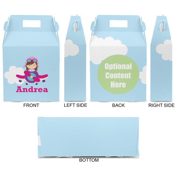 Airplane & Girl Pilot Gable Favor Box - Approval