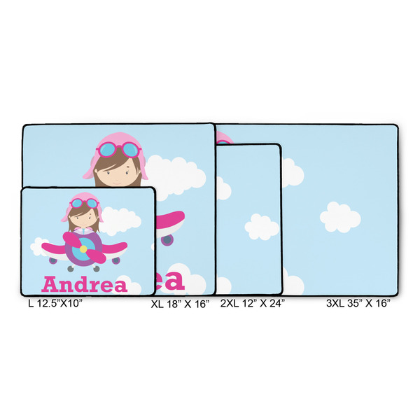 Airplane & Girl Pilot Gaming Mats - SIZE CHART