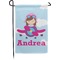 Airplane & Girl Pilot Small Garden Flag - Double Sided w/ Name or Text