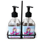 Airplane & Girl Pilot Glass Soap & Lotion Bottles (Personalized)