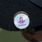 Airplane & Girl Pilot Golf Ball Marker Hat Clip - Gold - On Hat
