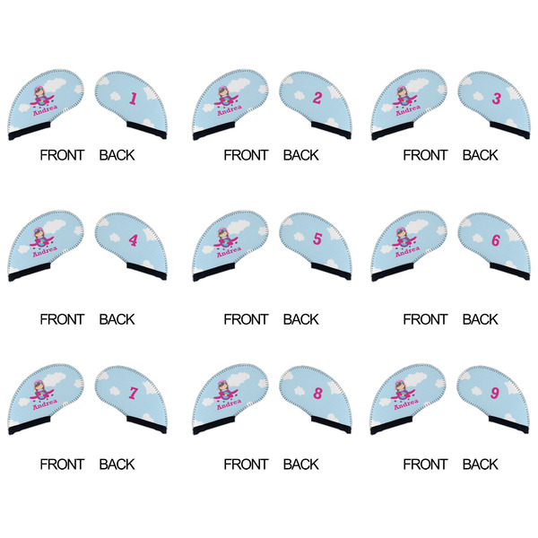 Airplane & Girl Pilot Golf Club Covers - APPROVAL (set of 9)