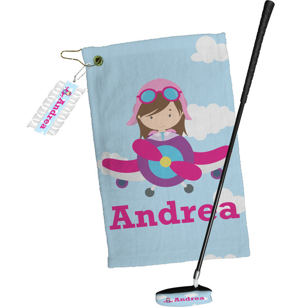 Airplane & Girl Pilot Golf Gift Kit (Full Print)
