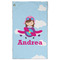 Airplane & Girl Pilot Golf Towel - Poly-Cotton Blend w/ Name or Text