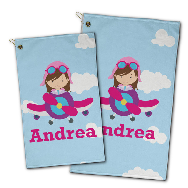 Airplane & Girl Pilot Golf Towel - PARENT (small and large)