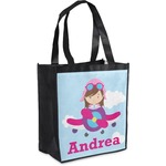 Airplane & Girl Pilot Grocery Bag (Personalized)