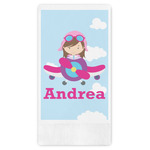 Airplane & Girl Pilot Guest Paper Towels - Full Color (Personalized)