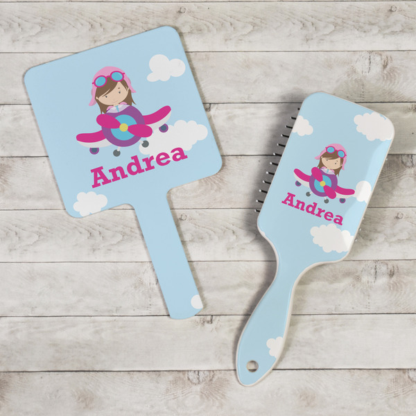 Airplane & Girl Pilot Hand Mirrors - In Context