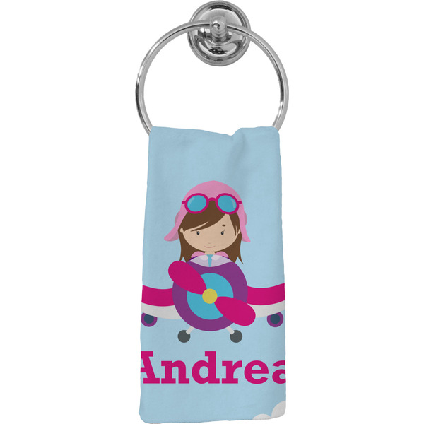 Custom Airplane & Girl Pilot Hand Towel - Full Print (Personalized)