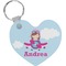 Airplane & Girl Pilot Heart Plastic Keychain w/ Name or Text