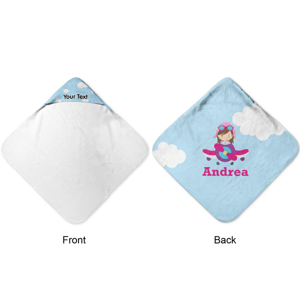Airplane & Girl Pilot Hooded Baby Towel- Approval