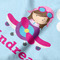 Airplane & Girl Pilot Hooded Baby Towel- Detail Close Up