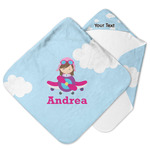 Airplane & Girl Pilot Hooded Baby Towel (Personalized)