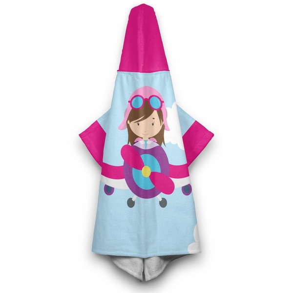 Airplane & Girl Pilot Hooded Towel - Hanging