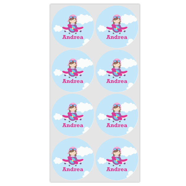 Airplane & Girl Pilot Icing Circle - Medium - Set of 8