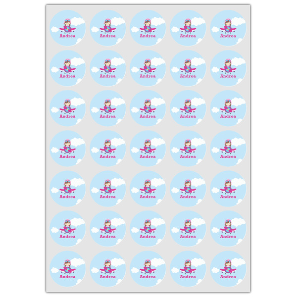 Airplane & Girl Pilot Icing Circle - XSmall - Set of 35
