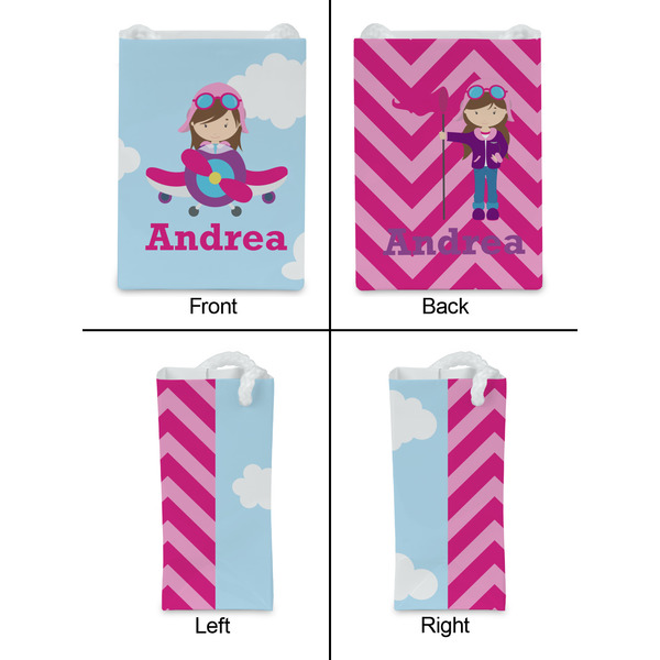 Airplane & Girl Pilot Jewelry Gift Bag - Gloss - Approval