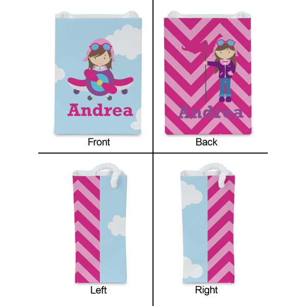 Airplane & Girl Pilot Jewelry Gift Bag - Matte - Approval