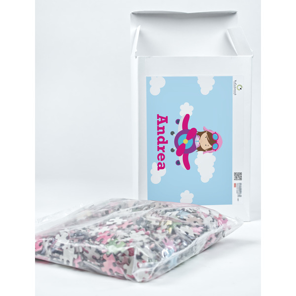 Airplane & Girl Pilot Jigsaw Puzzle 1014 Piece - Box