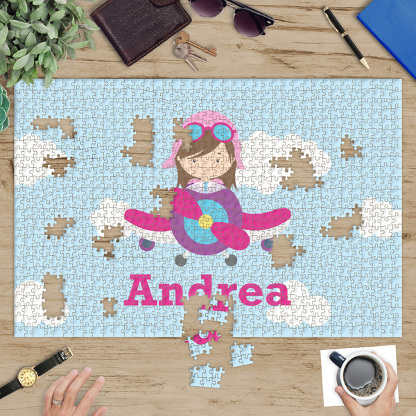 Airplane & Girl Pilot Jigsaw Puzzle 1014 Piece - In Context
