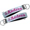 Airplane & Girl Pilot Key-chain - Metal and Nylon - Front and Back