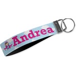 Airplane & Girl Pilot Webbing Keychain Fob - Large (Personalized)