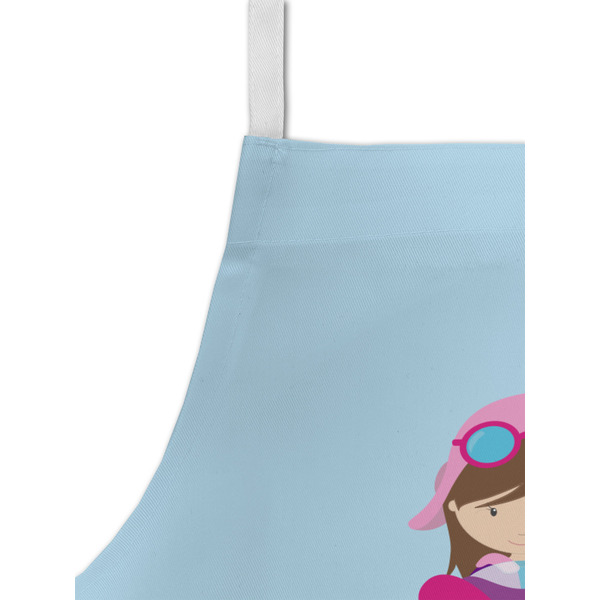 Airplane & Girl Pilot Kid's Aprons - Detail