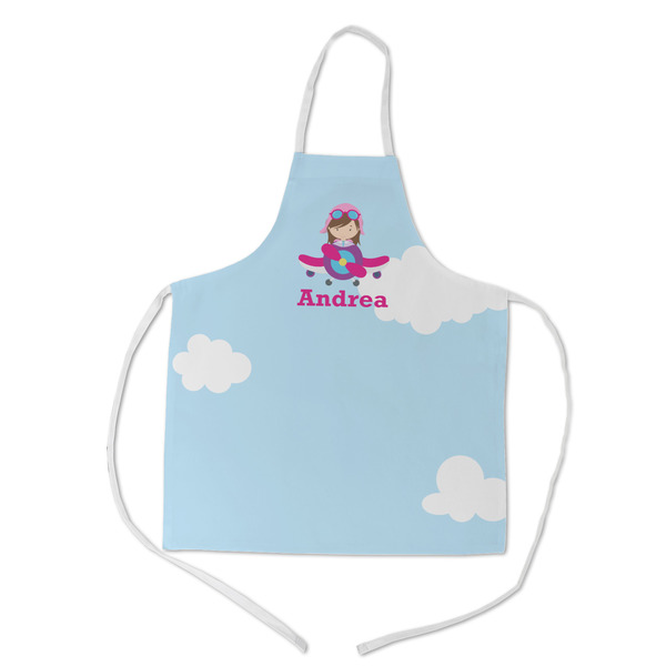 Custom Airplane & Girl Pilot Kid's Apron - Medium (Personalized)
