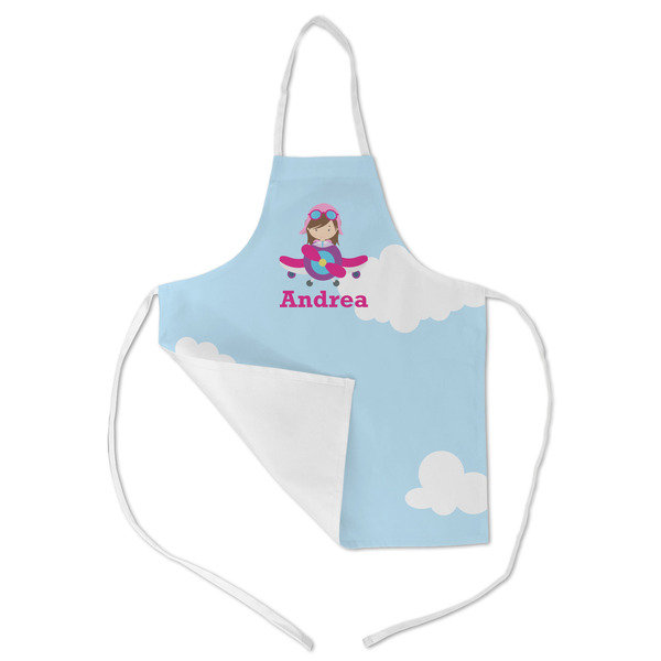 Airplane & Girl Pilot Kid's Aprons - Medium - Main (med/lrg)