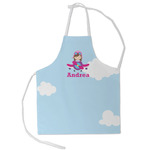 Airplane & Girl Pilot Kid's Apron - Small (Personalized)