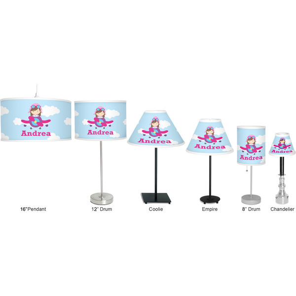 Airplane & Girl Pilot Lamp Full View Size Comparison