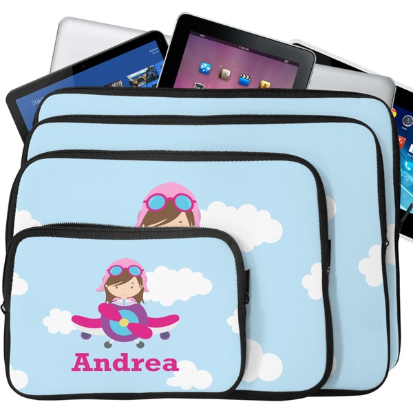 Airplane & Girl Pilot Laptop Case Sizes